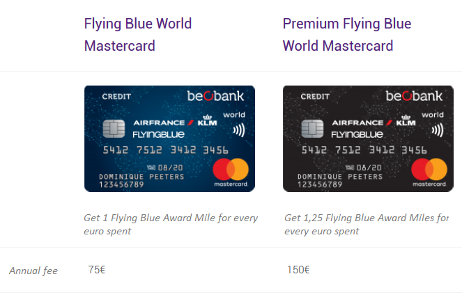 Flying Blue World Mastercard options