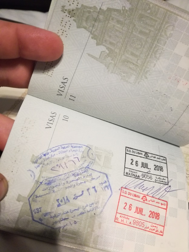 Syrian Lebanese Passport Stamp Masnaa Border