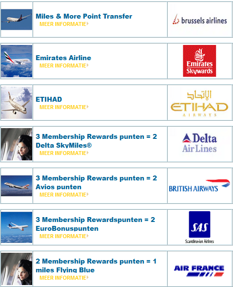 Membership Rewards - Transfer ratios